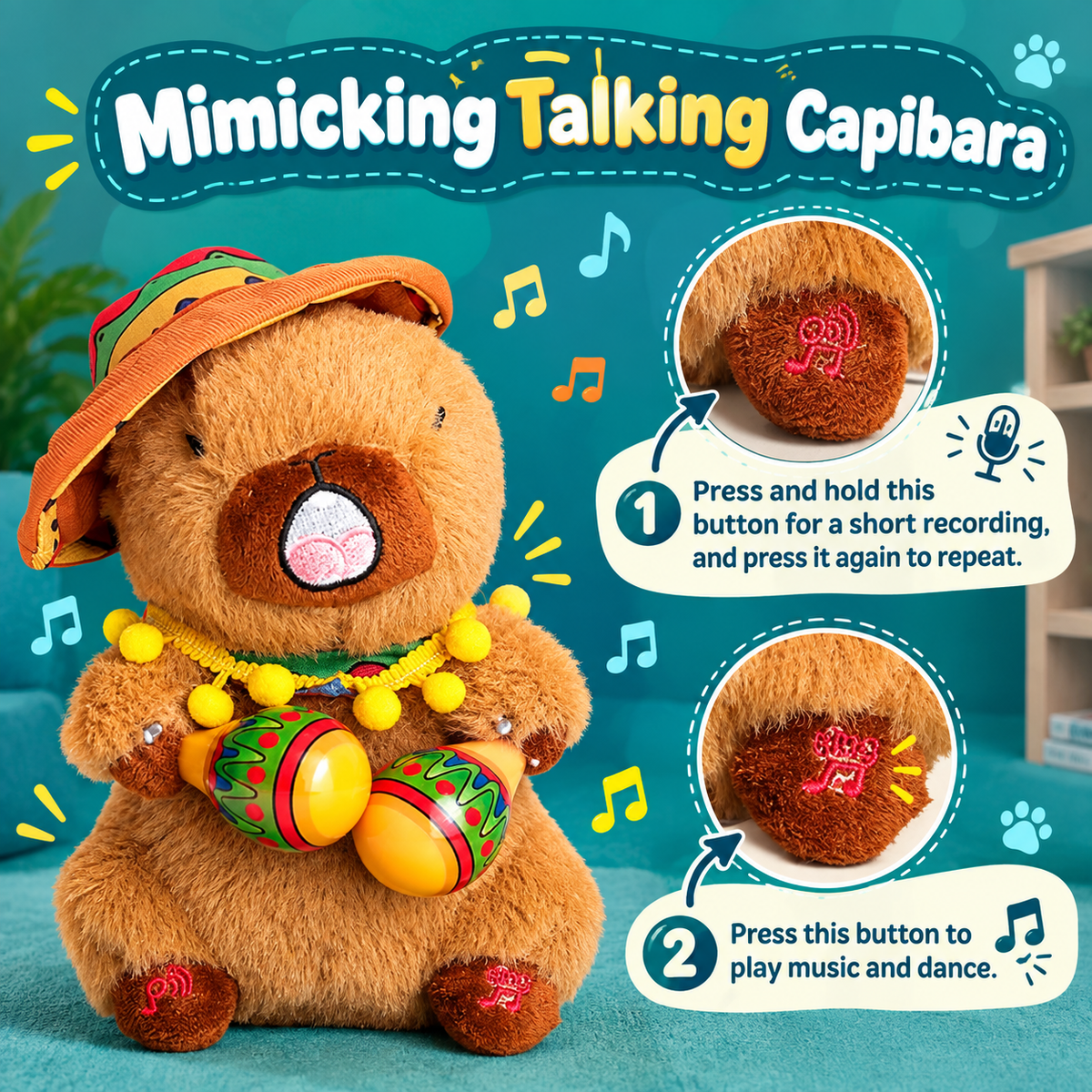 CapyBop™ – Talking, Dancing & Singing Capybara Plush