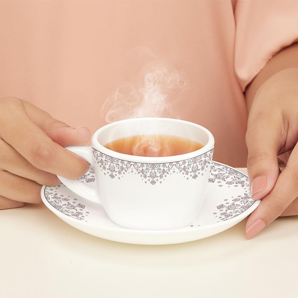 Lark Opalware Cup and Saucer Set of 6 pcs