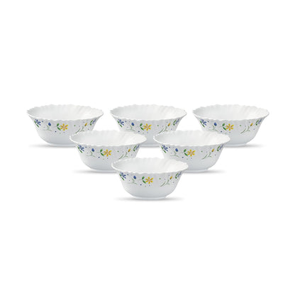 Lvory Collection, Opal Glass Vegetable Bowl Set 6 pcs