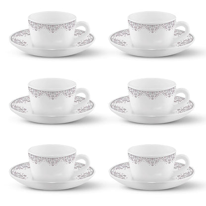 Lark Opalware Cup and Saucer Set of 6 pcs