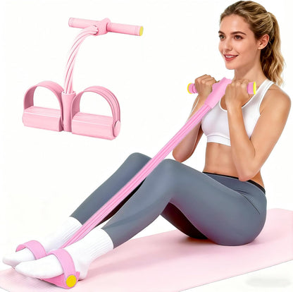 4-Tube Resistance Band Pedal Exerciser | Full Body Home Workout | For Men & Women