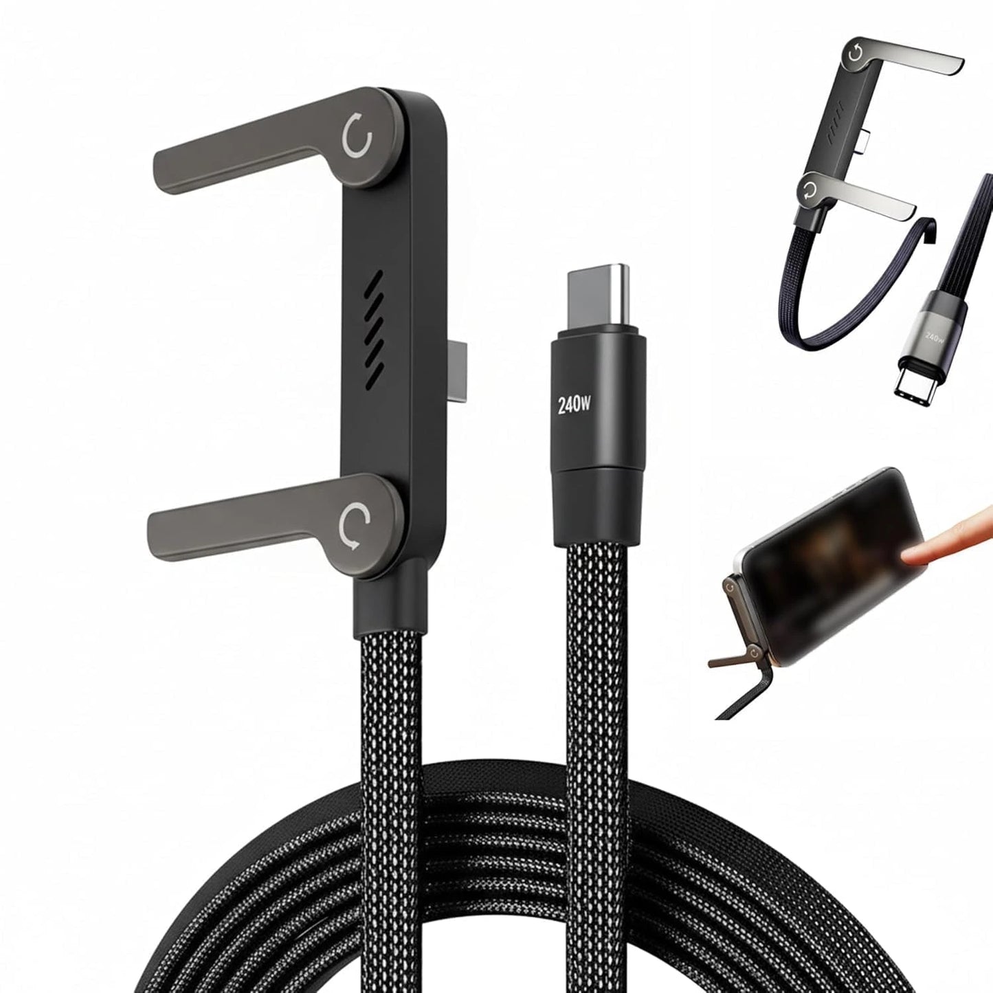 2 in 1 Invisible Holder Charger Cable