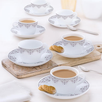 Lark Opalware Cup and Saucer Set of 6 pcs