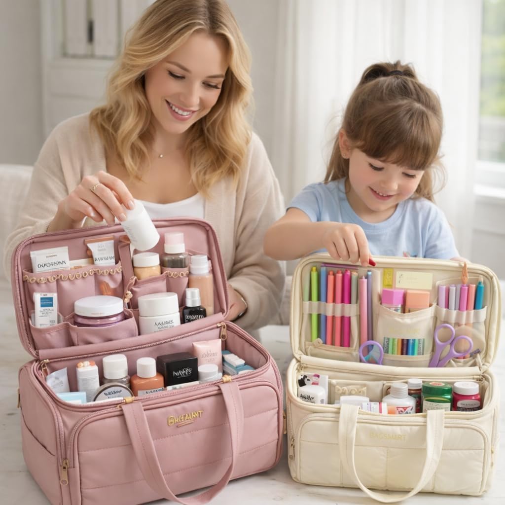 4-in-1 Premium Travel Cosmetic Organizer & Waterproof Toiletry Bag
