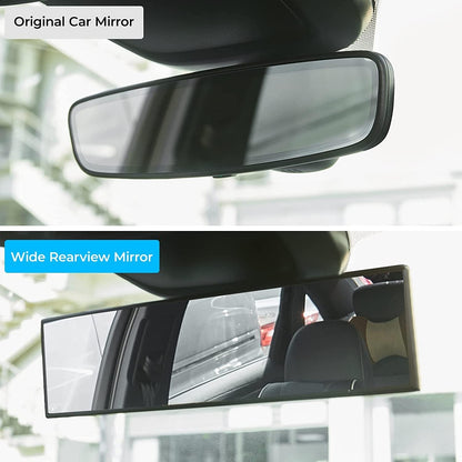 Wide Angle Panoramic Car Rear View Mirror – Anti-Glare Clip-On Interior Mirror for Baby & Blind Spot Safety