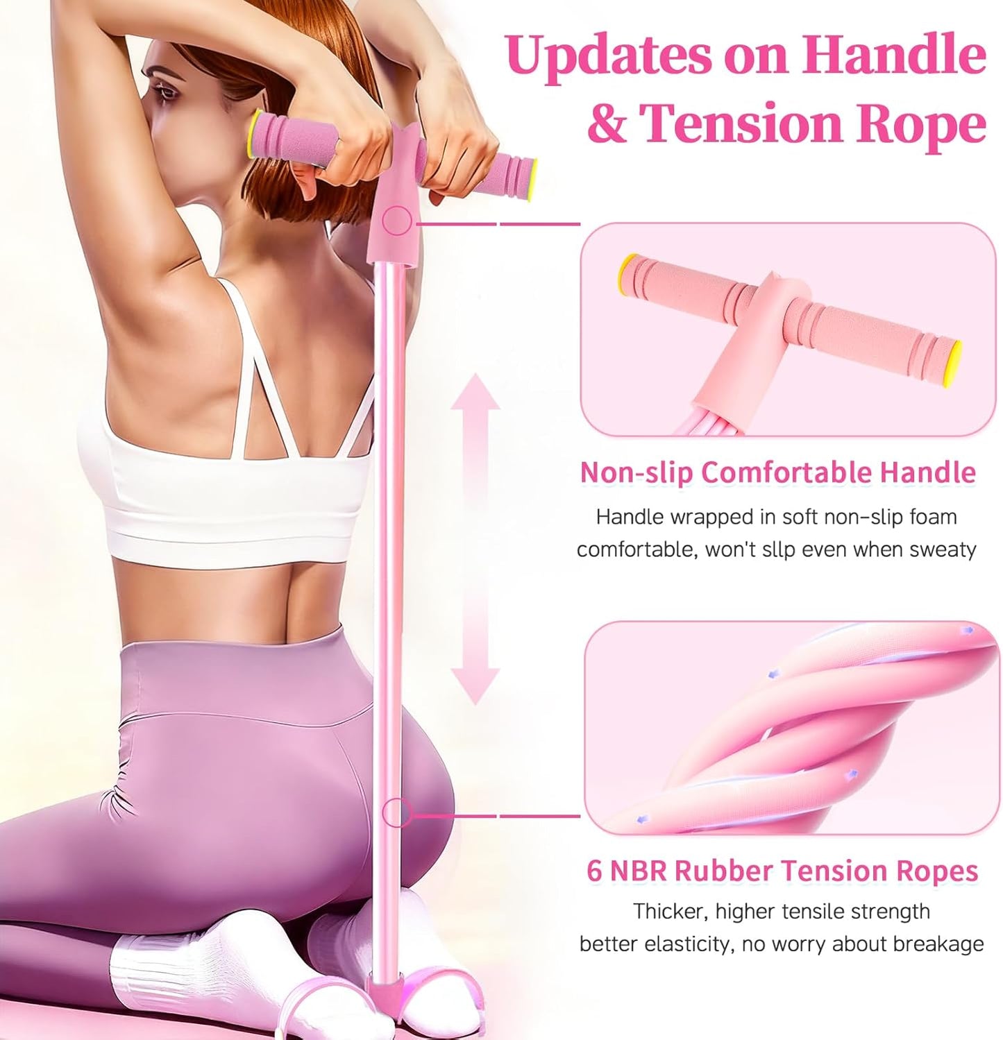 4-Tube Resistance Band Pedal Exerciser | Full Body Home Workout | For Men & Women