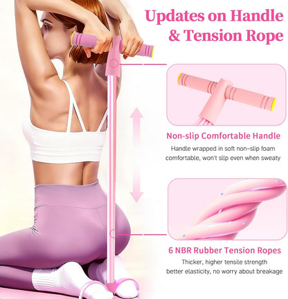 4-Tube Resistance Band Pedal Exerciser | Full Body Home Workout | For Men & Women
