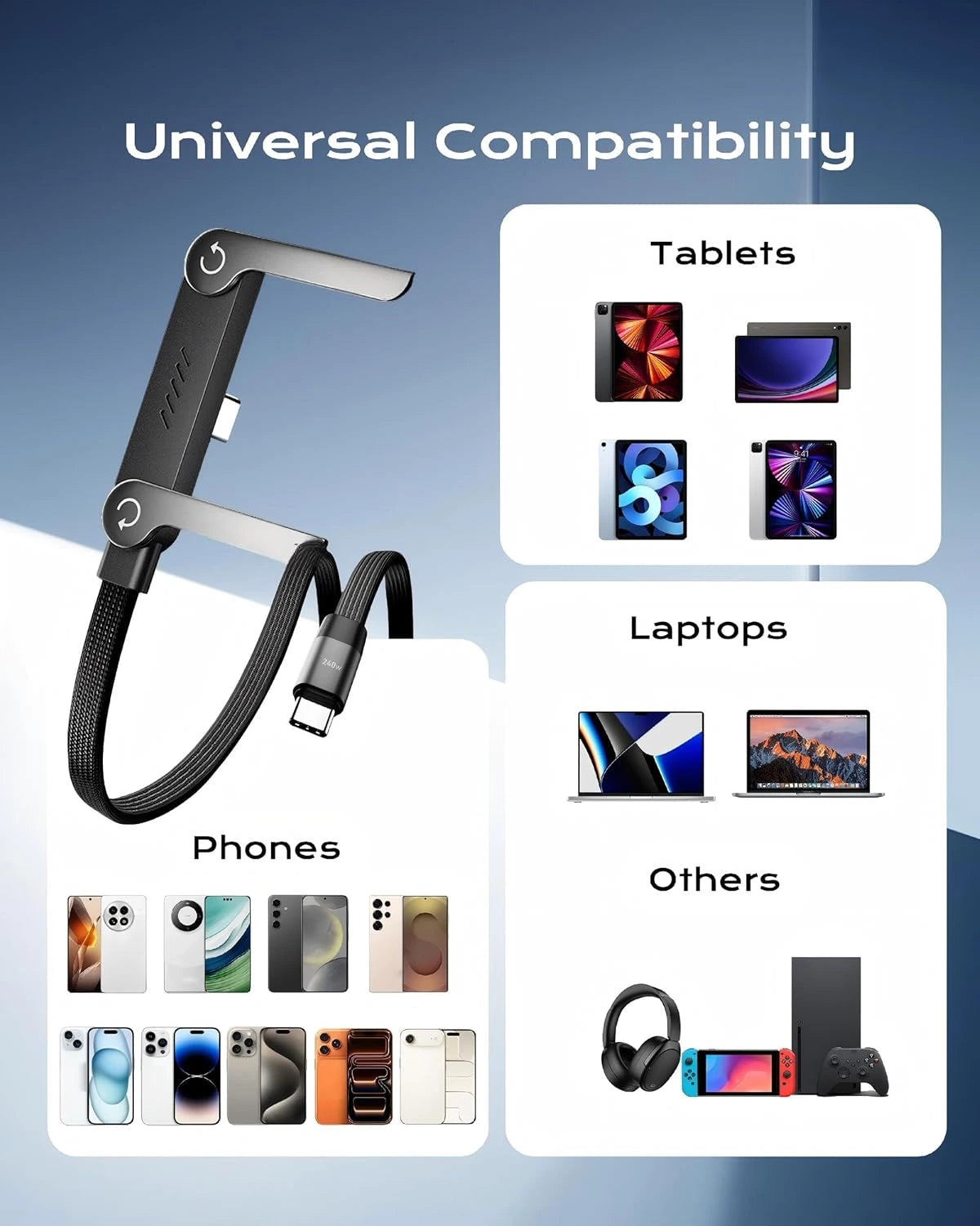 2 in 1 Invisible Holder Charger Cable