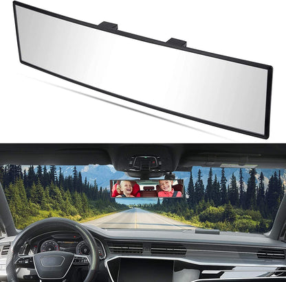 Wide Angle Panoramic Car Rear View Mirror – Anti-Glare Clip-On Interior Mirror for Baby & Blind Spot Safety
