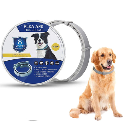 All-Natural Flea & Tick Protection Collar | Adjustable & Waterproof (8 Months Care)