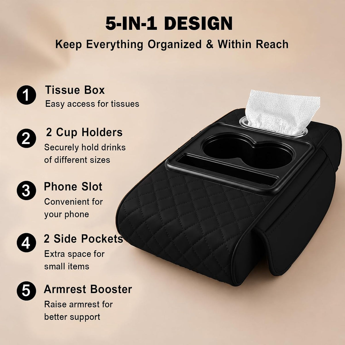 5 IN 1 CAR ARM REST CUSHION - ALL CAR