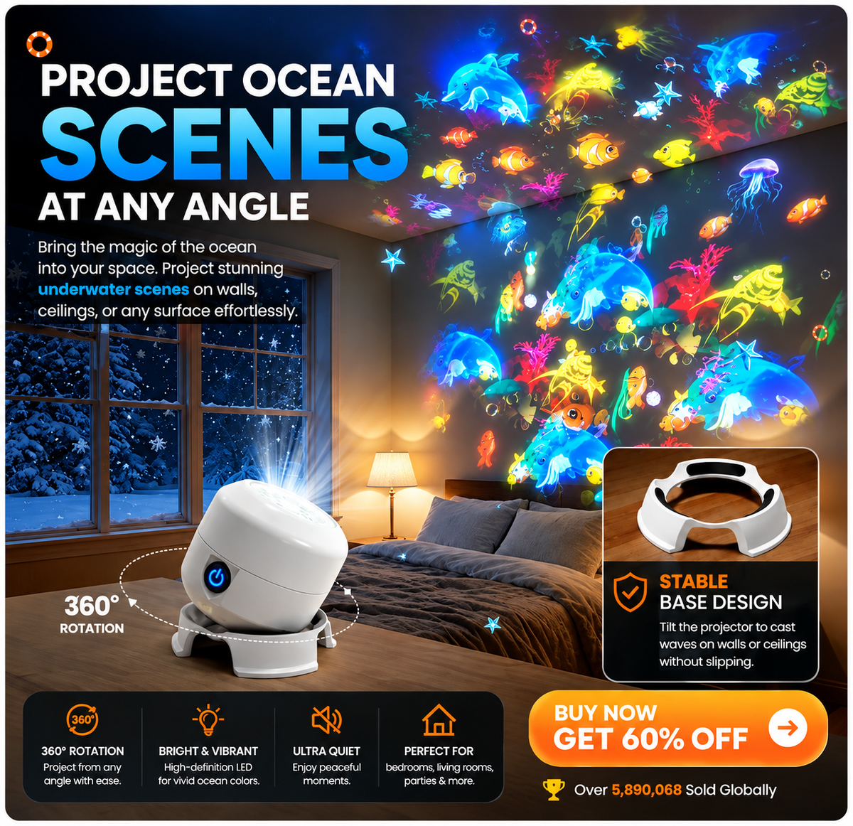 🔥 60%OFF - OceanGlow™ | Ocean Wave Projector Night Light